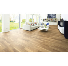 Parquet Ter hürne beige doux chêne parquet à l'anglaise brossé 2390 x 200 x 13 mm