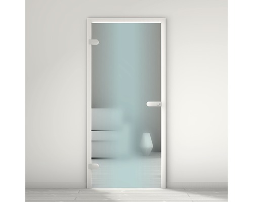 Porte vitrée Pertura Mynd Cloud 01 turquoise dégradé de couleurs 70,9 x 197,2 x 0,8 cm tirant gauche