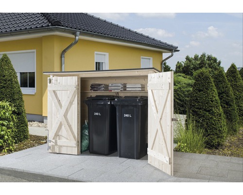 Garage à vélos, armoire de jardin weka 205 x 84 cm naturel