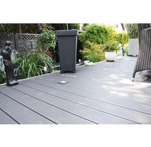 Kit de planches pour terrasse en PVC Konsta gris-marron 9 m² comprenant planches pour terrasse en PVC, soubassement et matériel de montage-thumb-1