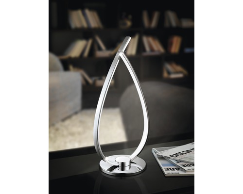 Lampe de table LED acier/plastique 14W 1200 lm 3000 K blanc chaud hxl 335x150 mm Roncade chrome/blanc
