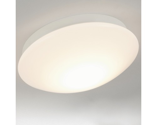 Plafonnier LED salle de bains IP44 12W 1200 lm 3000 K blanc chaud hxØ 95x290 mm Elara blanc