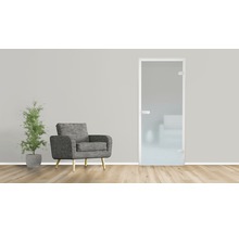 Szene mit Glastür, Sessel und Topfpflanze