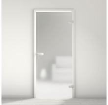 Glastür mit satiniertem Glas und Beschlägen