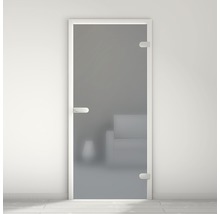 Glastür mit satiniertem Glas und weißem Rahmen