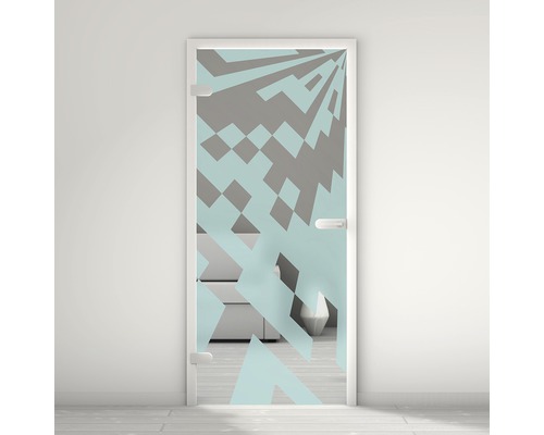 Porte vitrée Pertura Mynd Graphic 03 turquoise 70,9 x 197,2 x 0,8 cm tirant gauche Porte vitrée Pertura Mynd Graphic 03 turquoise 70,9 x 197,2 x 0,8 cm tirant gauche
