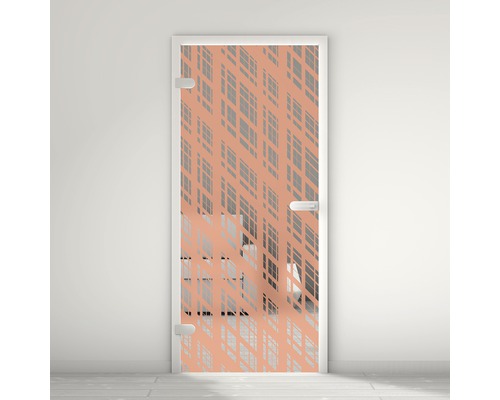 Porte vitrée Pertura Mynd Graphic 06 orange 70,9 x 197,2 x 0,8 cm tirant gauche