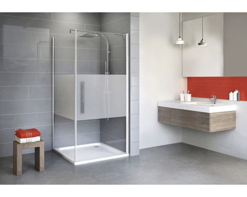 Porte pivotante avec paroi latérale Schulte Alexa Style 2.0 80x90 cm décor discret couleur du profilé blanc alpin Porte pivotante avec paroi latérale Schulte Alexa Style 2.0 80x90 cm décor discret couleur du profilé blanc alpin