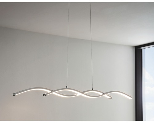 Moderne Hängeleuchte mit geschwungenem Design und integrierten Leuchtdioden