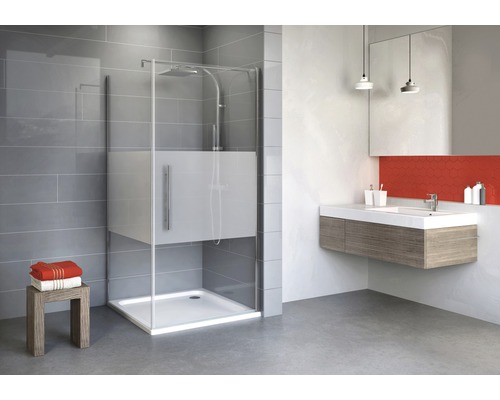 Porte pivotante avec paroi latérale Schulte Alexa Style 2.0 90x80 cm décor discret couleur du profilé chrome Porte pivotante avec paroi latérale Schulte Alexa Style 2.0 90x80 cm décor discret couleur du profilé chrome