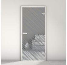 Porte en verre avec verre dépoli et ferrures