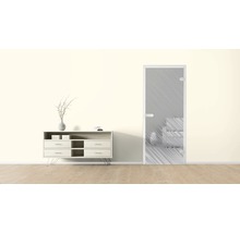 Intérieur avec commode et porte en verre