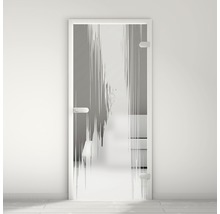 Porte en verre avec design abstrait pour intérieur
