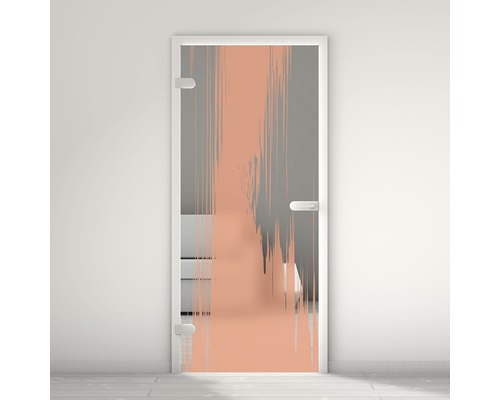 Porte vitrée Pertura Mynd Stripes 04 orange 70,9 x 197,2 x 0,8 cm tirant gauche