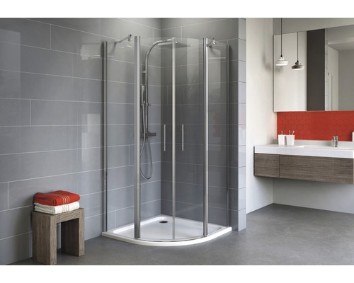 Douche quart de cercle Schulte Alexa Style 2.0 R550 90x90 cm verre transparent couleur du profilé chrome