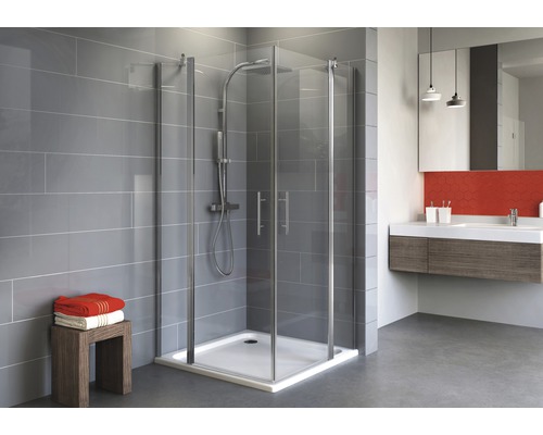 Douche accès d'angle Schulte Alexa Style 2.0 90x90 cm verre transparent couleur du profilé chrome Douche accès d'angle Schulte Alexa Style 2.0 90x90 cm verre transparent couleur du profilé chrome
