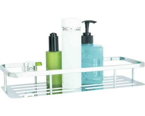 Étagère d''angle métallique avec produits cosmétiques