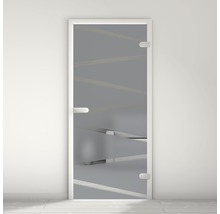 Porte en verre avec verre satiné et cadre blanc