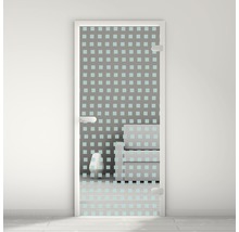 Porte en verre avec motif carré pour l''intérieur