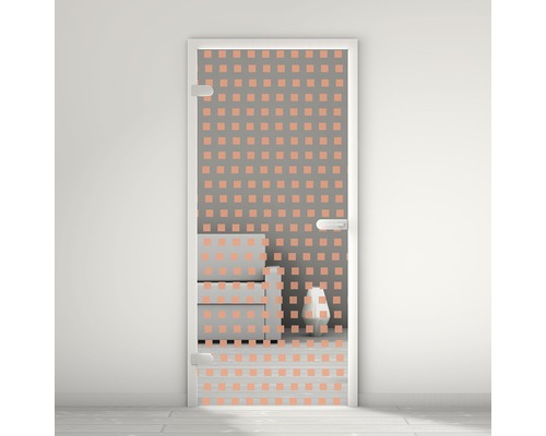 Porte vitrée Pertura Mynd Grid 02 orange 70,9 x 197,2 x 0,8 cm tirant gauche