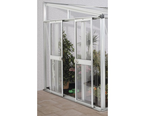 Porte double Vitavia pour Helena, aluminium x119x176cm Serre avec plantes et porte coulissante