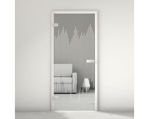 Porte vitrée Pertura Mynd Lines 02 satiné 70,9 x 197,2 x 0,8 cm tirant gauche Porte vitrée Pertura Mynd Lines 02 satiné 70,9 x 197,2 x 0,8 cm tirant gauche
