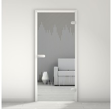 Porte en verre décorée dans un intérieur