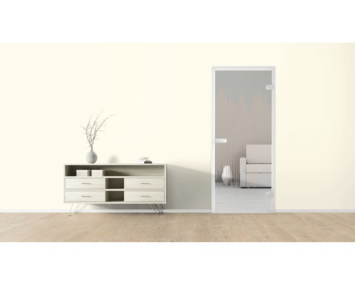 Pièce lumineuse avec commode et porte design en verre