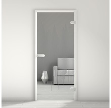 Porte en verre avec motif à rayures pour intérieur