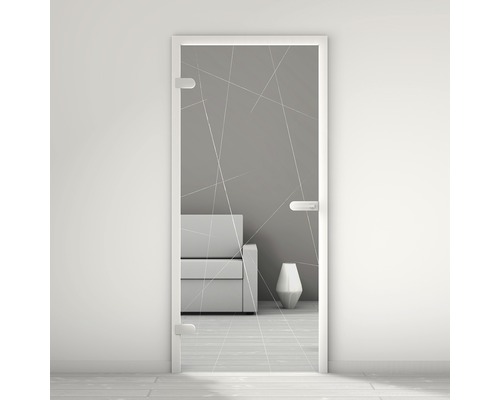 Porte vitrée Pertura Mynd Lines 06 satiné 70,9 x 197,2 x 0,8 cm tirant gauche Porte vitrée Pertura Mynd Lines 06 satiné 70,9 x 197,2 x 0,8 cm tirant gauche
