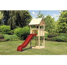 Spielturm AKUBI Lotti Holz mit Sandkasten und Rutsche rot