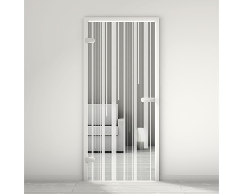 Porte vitrée Pertura Mynd Lines 10 satiné 70,9 x 197,2 x 0,8 cm tirant gauche Porte vitrée Pertura Mynd Lines 10 satiné 70,9 x 197,2 x 0,8 cm tirant gauche