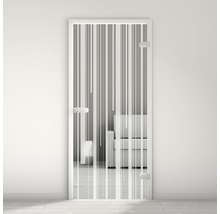 Porte en verre avec motif à rayures
