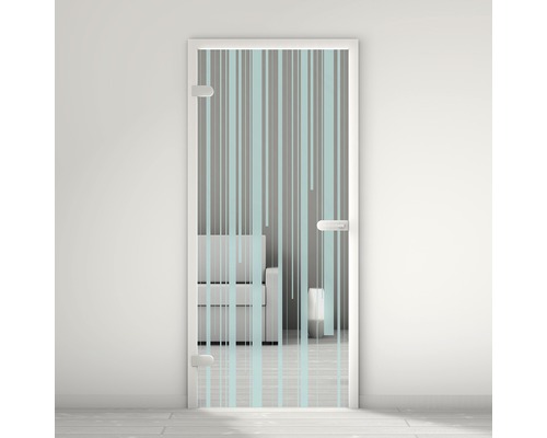 Porte vitrée Pertura Mynd Lines 10 turquoise 70,9 x 197,2 x 0,8 cm tirant gauche Porte vitrée Pertura Mynd Lines 10 turquoise 70,9 x 197,2 x 0,8 cm tirant gauche