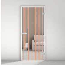 Porte intérieure en verre avec motif à rayures