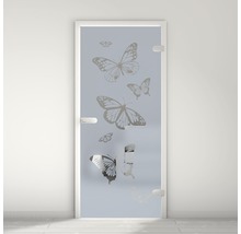 Glastür mit Schmetterlingsdesign