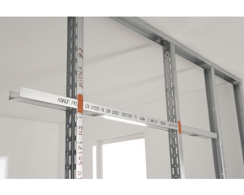 Construction de cloison à ossature métallique avec profilés Knauf