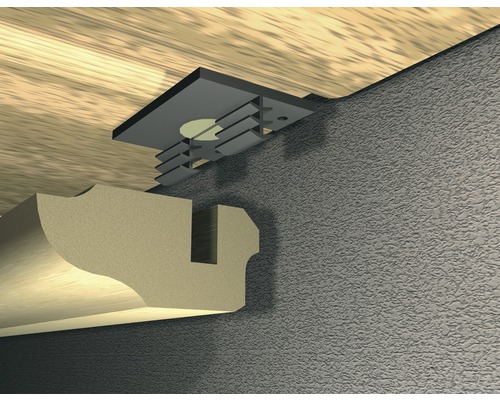 Fixation d''une moulure au plafond et au mur