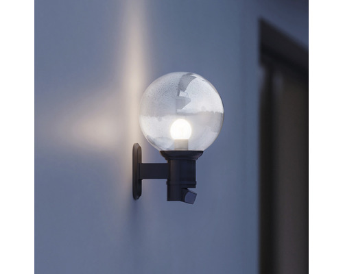Applique murale lumineuse avec détecteur de mouvement et globe en verre