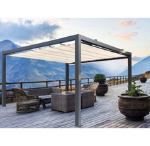Pavillon Soluna gris 400 x 400 cm Dessin 6020 beige sans auvent vertical