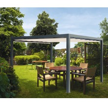 Pavillon Soluna gris 400 x 400 cm Dessin 6020 beige sans auvent vertical