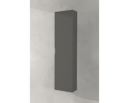 Armoire suspendue grise pour montage mural.