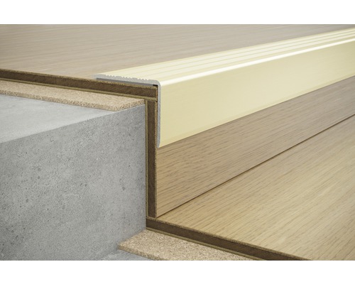 Vue détaillée d''un escalier avec profilé de marche et stratifié