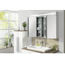 Armoire de toilette FACKELMANN 110 x 16,5 x 78,5 cm blanc à haute brillance 4 portes led IP 20-thumb-3