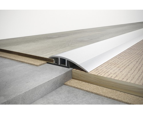 Aluminium Übergangsprofil zwischen zwei Bodenbelägen unterschiedlicher Höhe