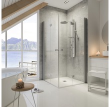 Panneau de douche avec thermostat Schulte DuschMaster avec poignées standard aluminium/ chrome D9675 41-thumb-4