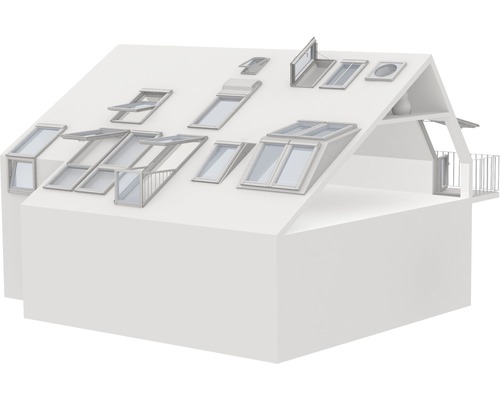 Modèle de maison avec différentes fenêtres de toit