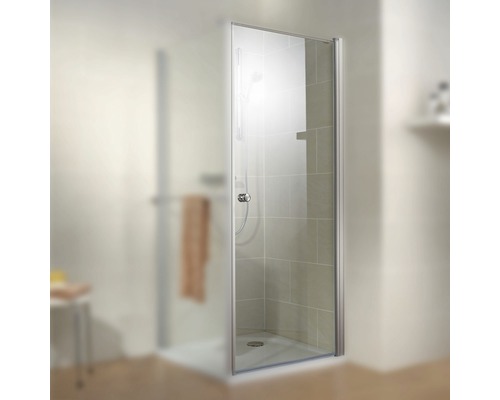 Porte pivotante pour paroi latérale Schulte Garant 80 cm butée à droite verre transparent profilé aluminium