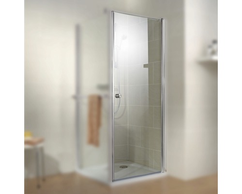 Porte pivotante pour paroi latérale Schulte Garant 80 cm butée à droite verre transparent profilé chrome