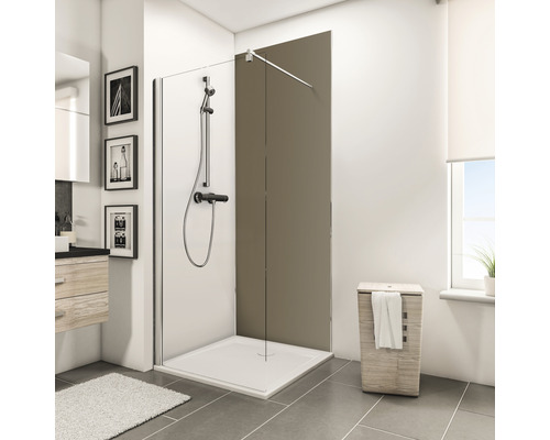 Panneau mural pour douche Schulte Decodesign comme kit d'extension taupe 90 x 210 cm avec profilés